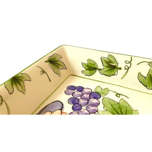 I. Godinger & Co. Rectangular Wine Grapes Cheese Serving Tray Platter Dish - Picture 8 of 15